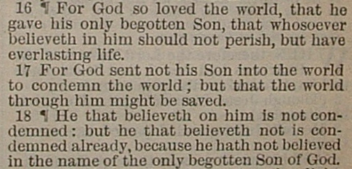 Text from a KJV Bible printed in 1906.