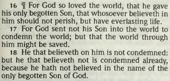 Text from a KJV Bible printed in 2004.